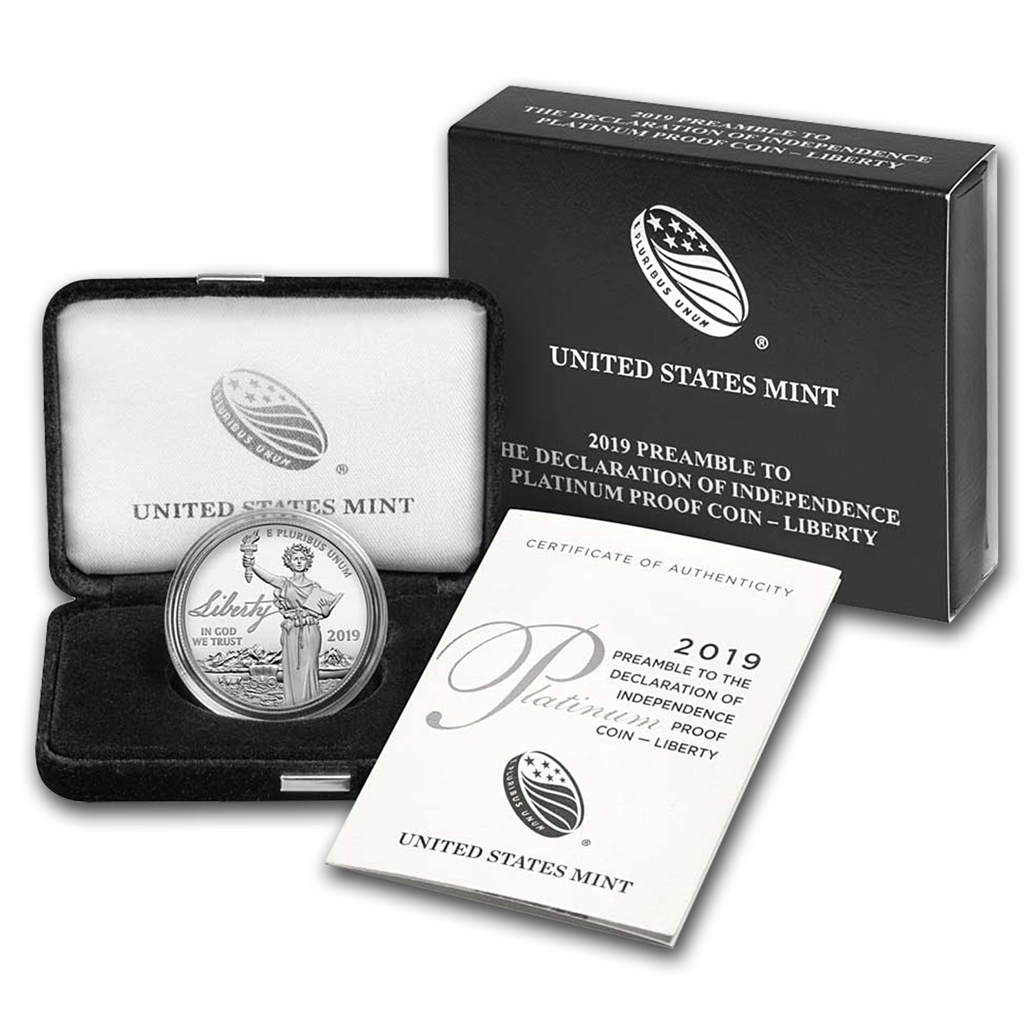 2019-W U.S. Mint 1 oz Proof American Platinum Eagle Coin Set
