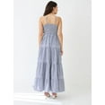 thumbnail image 4 of Globus Women Blue Square Neck Strappy Shoulder Striped Smocked Tiered Fit & Flare Maxi Dress, 4 of 6