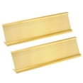 thumbnail image 1 of Soporte para placa de nombre de aluminio de 2x7.8 pulgadas, 2 piezas tipo L para soporte de señal de escritorio tono dorado, 1 of 6
