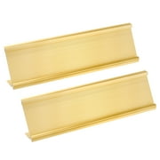 2x7.8inch Aluminum Name Plate Holder, 2 Pcs L Type for Desk Sign Holder Gold Tone