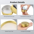 thumbnail image 4 of 100PCS Small Aluminum Cans, 2oz Metal Round Tins, 60ml Metal Container with Screw Lid, DIY Candle Making Jar, Refillable Cans for Lotion Bars, Balms, Salves, Spices, Tea Leaves, Beads, 4 of 6