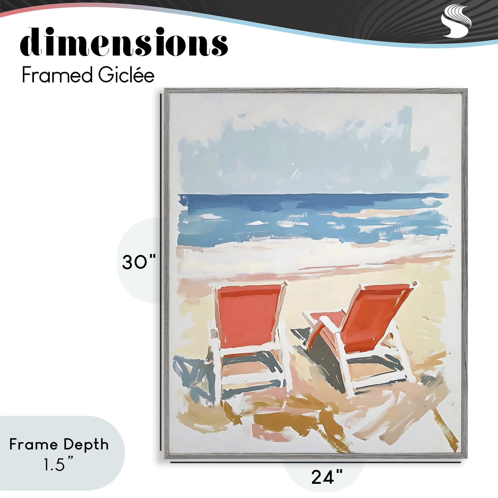 Stupell Industries Two Sunlit Beach Chairs Gray Framed Giclee Art, design by The Prints Vibe