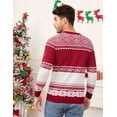 thumbnail image 4 of Couple Matching Christmas Sweaters Xmas Ugly Reindeer Snowflakes Knitted Pullover for Men, 4 of 7