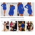 thumbnail image 5 of BTFBM Womens Spring Fashion Long Sleeve Boat Neck Mini Dress Slim Fit Party Club Short Tight Basic Bodycon Dresses, 5 of 9