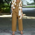 thumbnail image 1 of Pantalones Y Conjunto Superior para las Mujeres Pantalones de Piernas Anchas de Tres Piezas Que Coinciden Longline Duster Jacket Vestido de Cárdigan Floral Marino Sólido, 1 of 5