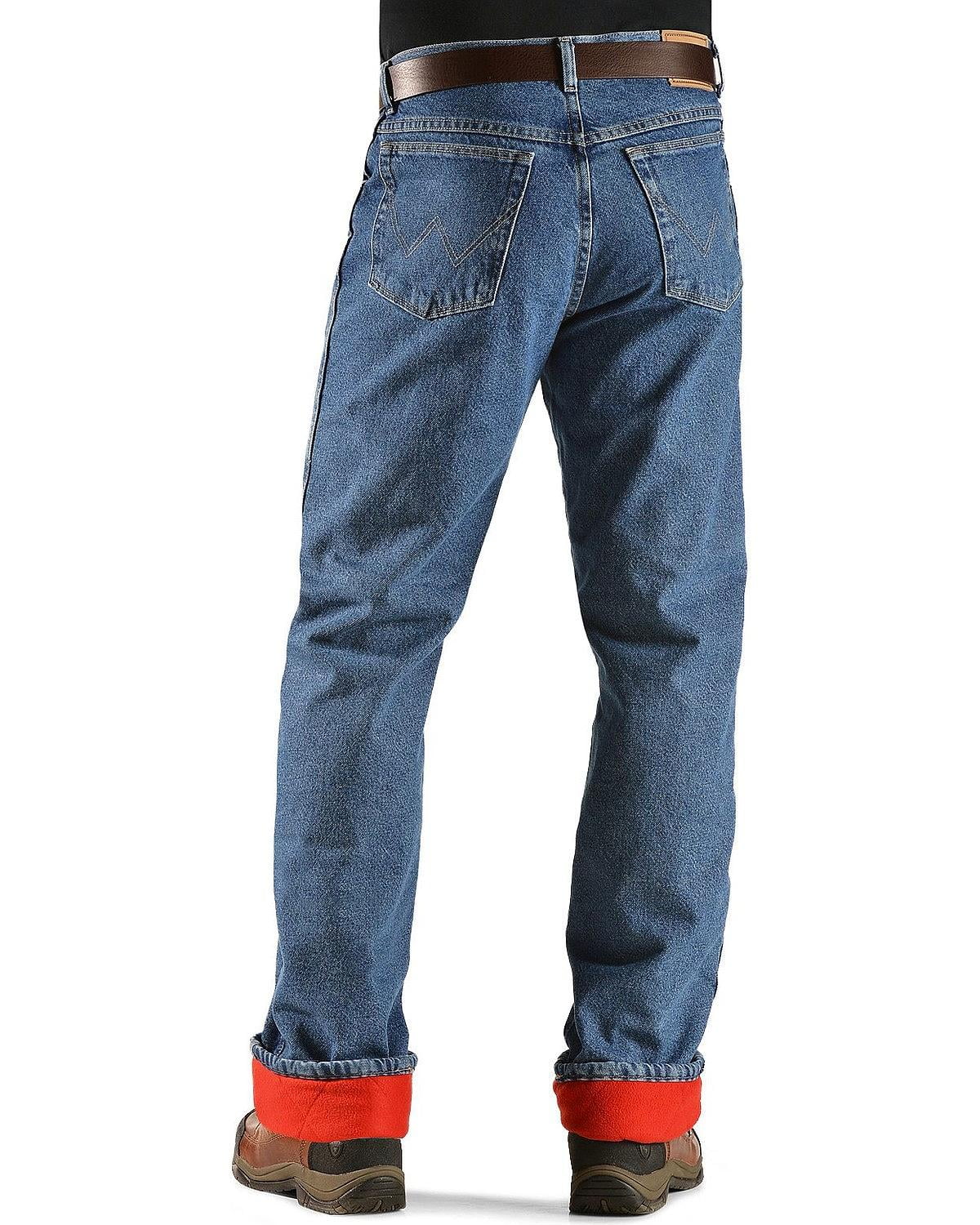 Wrangler Men's Jeans Rugged Wear Relaxed Fit Flannel Lined - 33213Sw -  