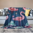 thumbnail image 2 of Nawypu Swan Pattern Blanket Pink Swan Flower Soft Fuzzy Warm Plush Throw Blanket Cozy Lightweight All Season Blanket Durable Gifts Blanket for Bed Sofa Couch Home Decor, 2 of 6