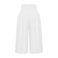 thumbnail image 2 of Outfmvch Linen Pants Women Pedal Pushers for Women Drawstring Elastic Waist Gauchos for Women Capris Drawstring with Pockets Capri Pants with Lace Side Summer Outfits 2026 Trendy White S-2XL, 2 of 5