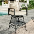 thumbnail image 2 of MF Studio 7-Piece Outdoor Patio Swivel Bar Set Dining Set, All-Weather Rattan Bar Height Table Set with Removable Cushions, 67” Rectangle Bar Table, 2 of 10