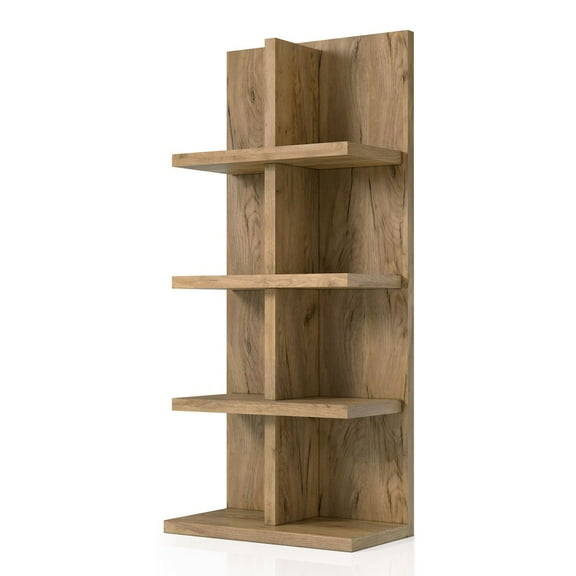 Furniture of America Santo Wood 4-Shelf Bookcase in Light Oak
