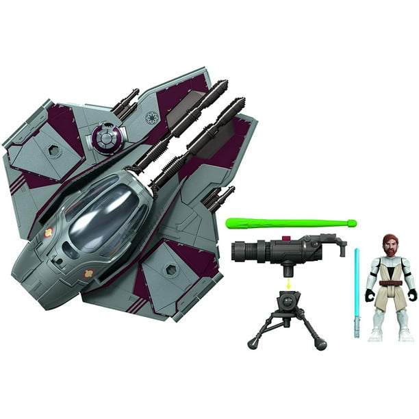 Star Wars Mission Fleet Obi-Wan Kenobi Jedi Starfighter Figura y vehículo a escala de 2.5 pulgadas