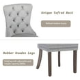 thumbnail image 5 of KCC Velvet Dining Chairs Set of 6, Upholstered High-end Tufted Dining Room Chair with Nailhead Back Ring Pull Trim Solid Wood Legs, Nikki Collection Modern Style for Kitchen, Light Grey, 5 of 9
