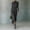 Gray, variant on Women's Turtleneck Long Sleeve Ruched Asymmetrical High Slit Midi Dress Elegant Glitter Bodycon Dress for Evening Party Black XXL