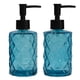thumbnail image 1 of Dispensador de jabón YYTSGG de vidrio azul con bomba de plástico negro, 350 ml, paquete de 2, 1 of 6