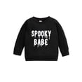 thumbnail image 1 of goowrom Children Halloween Printed Pattern Pullover, Black Round Collar Tops, 1 of 7