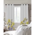 thumbnail image 3 of Yellow Spring Floral Blackout Curtains 45 Inches Long for Bedroom, Watercolor Summer Botanical Elegant Thermal Insulated Room Darkening Black Out Window Curtain Panels Grommet Drapes for Living Room, 3 of 8