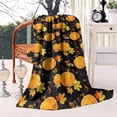 thumbnail image 2 of Fall Pumpkins and Autumn Leaves Pattern Blanket,Comfortable Soft Lamb Wool Throw Blanket,All Season,Warm Lightweight Blankets for Sofa Bed Couch Living Room Chair,40"x50", 2 of 4