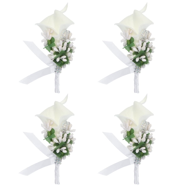 Alfileres de ojetes Unique Bargains lirio ojetes para Hombres Boda Ceremonia Aniversario Formal Cena Fiesta blanco