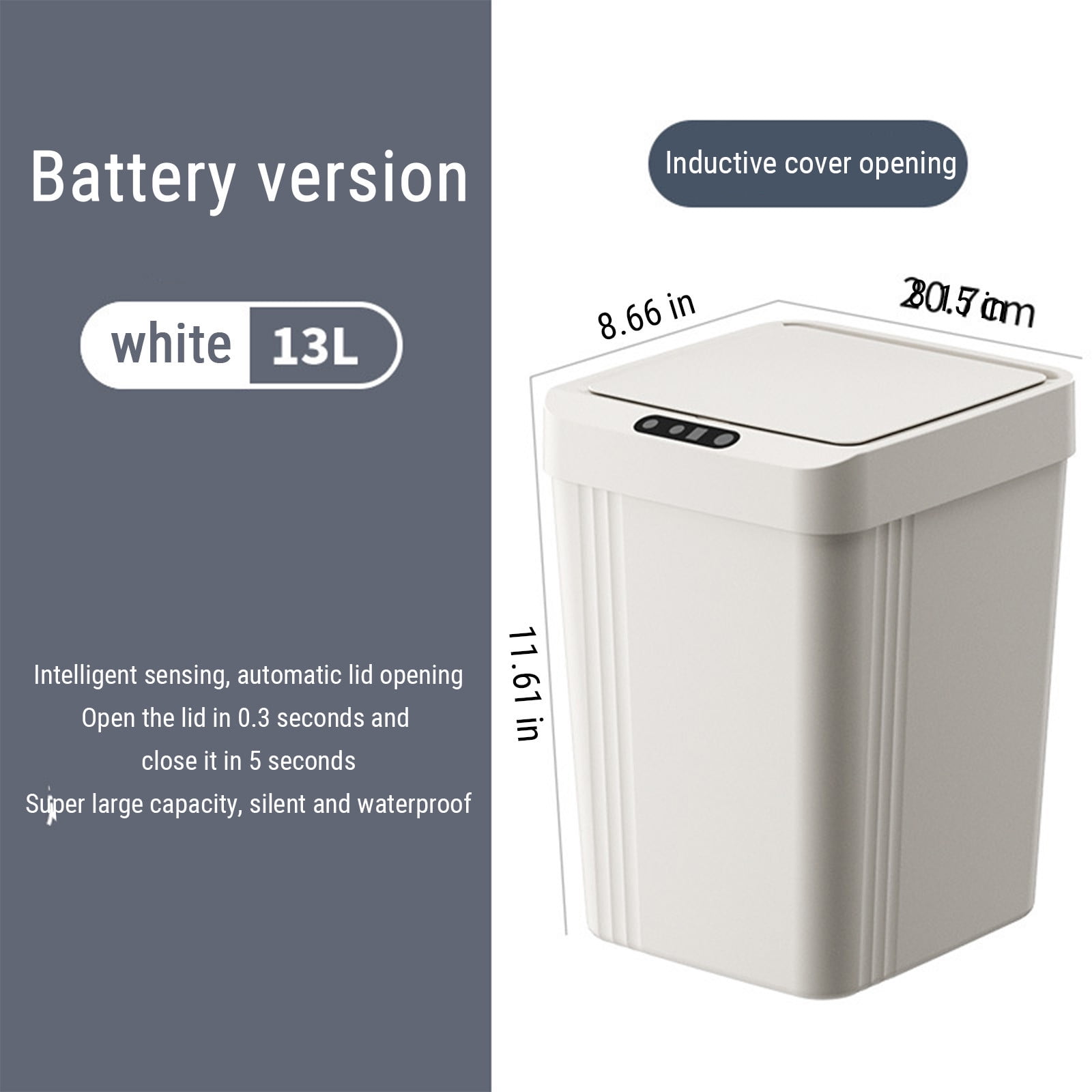 SSZMDLB under $5 Sensor Trash Can, Automatic Motion Sensor Bin, Touchless Kitchen Trash Can, Smart Waste Bin, Bathroom Office Trash Can, Hands-Free Garbage Bin