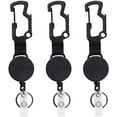 thumbnail image 1 of HSHDLDF Retractable Badge Holders Clip, 3 Pack Heavy Duty Retractable Keychain with Multitool Carabiner,Tactical Badge Reels Key Chain with 25 Inches Steel Cord, 1 of 7
