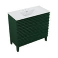 thumbnail image 3 of Cascade 36" Freestanding Bathroom Vanity in Green Oak with 3-Hole Widespread Sink Top, 3 of 7