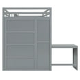 thumbnail image 2 of Full Size Loft Bed with Wardrobe,Desk and Shelves,Grey, 2 of 6