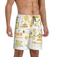 thumbnail image 2 of Fotbe Farm Bee Cute Honey Pajama Shorts for Men, Men's Pajama Bottoms, Sleepwear,Short Pajama Pants-3X-Large, 2 of 9