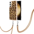 thumbnail image 2 of for Samsung Galaxy S22 Crossbody Strap Phone Case, Anti-Fall Pattern Clear Design Transparent Soft & Flexible TPU Drop and Shockproof Protective Cover with Adjustable Nylon Neck Strap, Leopard, 2 of 7