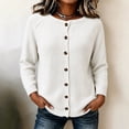 thumbnail image 3 of Knit Cardigan for Women & Plus Size, Fall Cozy Button Down Crewneck Long Sleeve Relaxed Classic Elegant Sweater, XS-4XL, 3 of 5