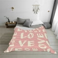 thumbnail image 2 of YFYANG Lightweight Warm Flannel Blanket, Pink Love Doodle Throw Blanket for Bed, Sofa, Travel, Camping, 40"x30", 2 of 7