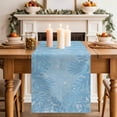 thumbnail image 2 of Table Runner 36 Inches Long for Kitchen Dining, Blue Leaves Dresser Scarf Farmhouse, Dining Table Decorations for Wedding/Parties, Summer Botanical Pastoral 13 x 36 In, 2 of 8