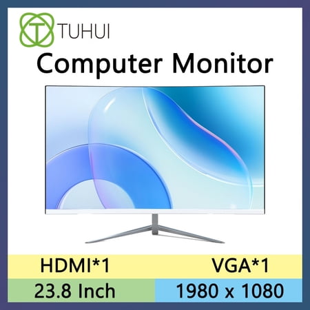 23.8-Inch 1080P HD Computer Curved Monitor LCD PC Gaming Monitor ...