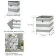 thumbnail image 4 of (2 pack) Your Zone Kids Collapsible Fabric Storage Bin, 10.5" x 10.5" x 10.75", Gray Stripe, 4 of 8