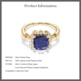 thumbnail image 6 of Gem Stone King 2.10 Ct Blue Lapis White Created Sapphire 18K Yellow Gold Plated Silver Ring, 6 of 6