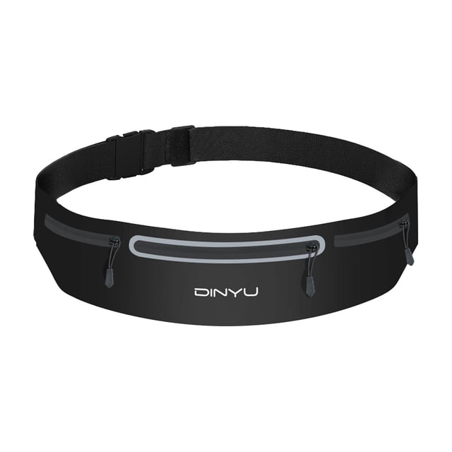 Riñonera con cinturón para correr, riñonera elástica ajustable para mujer y hombre, bolsa para teléfono, riñonera deportiva para gimnasio, deportes de Negro
