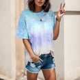 thumbnail image 2 of DHFJKG Summer Top Womens Tie Dye Casual Crew Neck Short Sleeve T Shirt Loose Fit Basic Tee Fashion Clothes Versatile Tops, 2 of 3