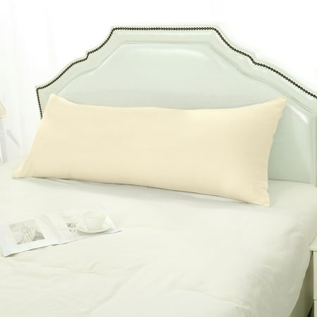 Silky Soft 20x54 Pillow Cover Cases 1 Pack Cream Long Bolster