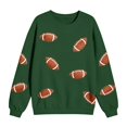 thumbnail image 5 of Game Day Sweatshirt Women Long Sleeve Crew Neck Hiking Winter Sports Mom Must Have Football Mom Shirt Tunic Tops Oversized Sunday Funday Sweatshirt Rugby Shirt Womens Baseball Shirt Blackish Green, 5 of 5