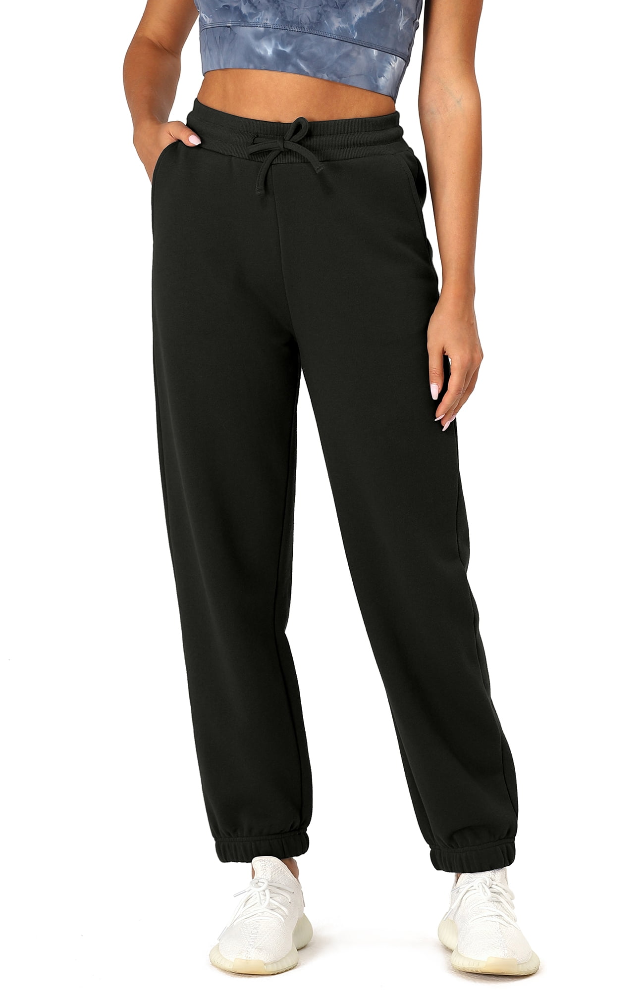 icyzone Fleece Sweatpants for Women, Athletic Joggers with Pockets ...