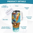 thumbnail image 3 of JSTEL Soaring Owl Rainbow Color 40 oz Tumbler Stainless Steel Water Bottle Vacuum Insulated Cup with Straw Lid & Handle For Travel Car Cup Holder, 3 of 8