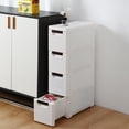 thumbnail image 3 of Zimtown 4 Storage Drawers Rolling Cart Organizer Plastic Drawers Unit on Wheels, 3 of 8