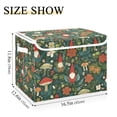 thumbnail image 5 of Yayeee Collapsible Storage Bin with Lid Fabric Closet Decorative Basket with Handles, Forest Mushroom Pattern, 5 of 7