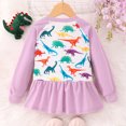 thumbnail image 4 of FhsagQ Dresses for Girls 6-7T Toddler Girls Long Sleeve Dinosaur Prints Princess Dress Dance Party Dresses Clothes Dresses for Girls 2-3 Years Old Skirt for Girls 8-10 Purple 5-6 Years, 4 of 7