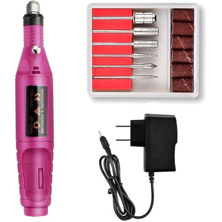 YJJSKEJI Portable Electric Nail Drill, USB Compact Efile Electrical Professional Nail File Kit for Acrylic, Gel Nails, Manicure Pedicure Polishing Shape Tools Design for Home Salon Use