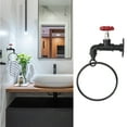 thumbnail image 4 of 1pc Wall Mounted Towel Ring Rack Hanger for Bathroom Home Black, 4 of 9