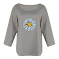 thumbnail image 4 of Pompotops T-shirt à Manches Longues Décontracté Mode Automne Col Rond Imprimé pour Femme, 4 of 6