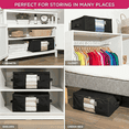 thumbnail image 4 of Cedar Storage Bag Organizer for Bedding Set - Protects from Moths, Moisture, Dirt & Dust - Set of 3 Storage Bags for Bed Sheets, Comforter, Pillows & More - Space-Saving Bedding Organizer, Black, 4 of 7