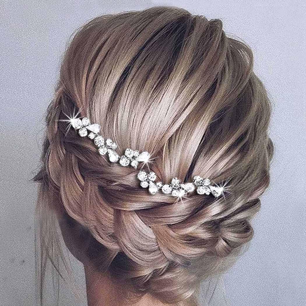 Flower Bride Wedding Hair Comb Silver Pearl Bridal Hair Clip  display picture 1