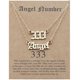 thumbnail image 1 of Collar para mujer, joyería para mujer, 2 piezas de collar de ángel y número inglés antiguo, joyería numerológica para mujer, chapado en acero inoxidable., 1 of 3