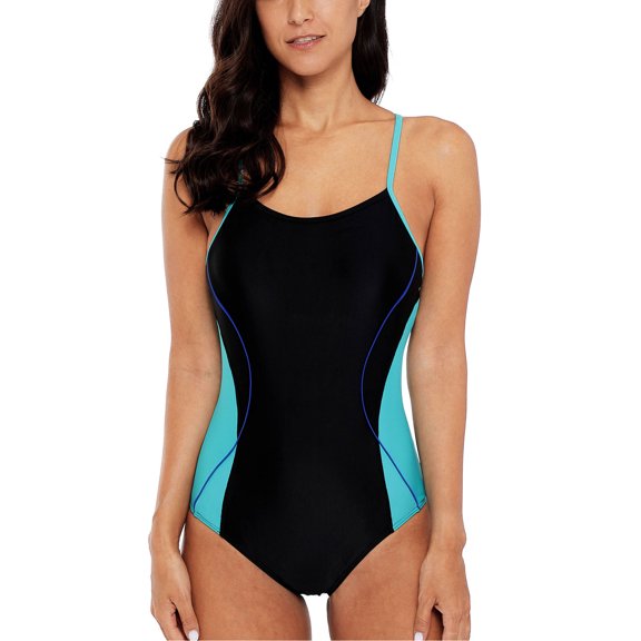 Charmo Women's Athletic Swimsuit Training Spaghetti Strap One Piece Swimsuit Swimwear Bathing Suit